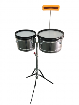 Timbaleta para niño 8" y 10" con pie y soporte de cencerro