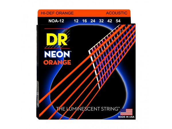 Encordado para Acustica, NEON ORANGE, NOA-12, 012-050.                       