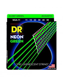 Encordado para Acústica, NEON GREEN, NGA-11, 011-050.