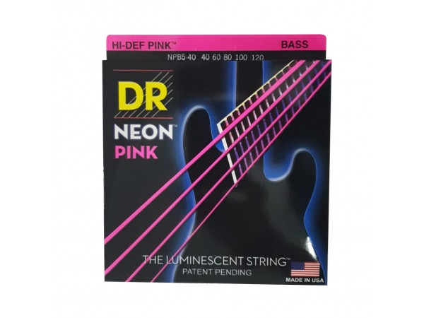 Encordado para Bajo, NEON PINK, NPB5-40, 040-120, 5 cuerdas.         