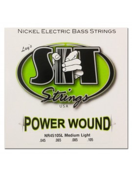 Encordado para Bajo, NR45105L, Power Wound, nickel, medium light, 045-105, 4 cuerdas.