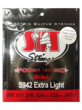 Encordado para Electrica, S942FR, Power wound, Floyd Rose, nickel, extra light, 009-042.