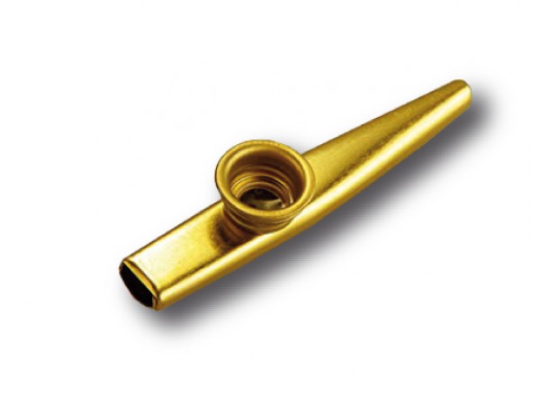 Kazoo silbato METALICO  dorado