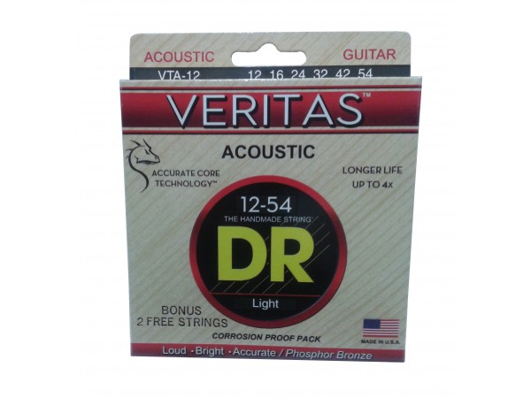 Encordado para Acustica, VERITAS, VTA-12, 012-054,con 1ra y 2da EXTRA