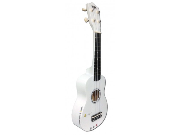 Ukelele Soprano, MK-05WT, blanco, con funda.