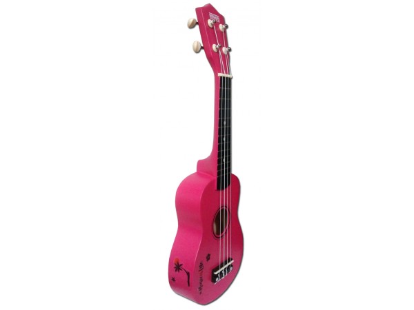 Ukelele Soprano, MK-05SR, rosa oscuro, con funda.