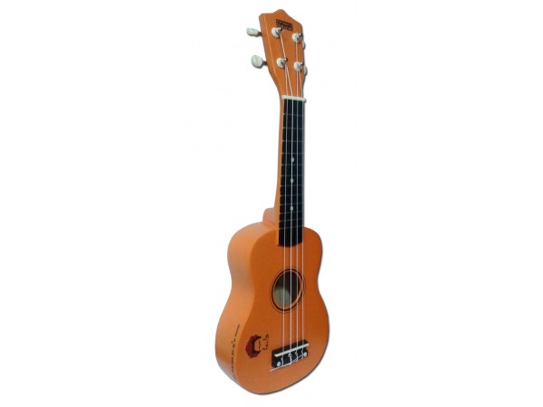 Ukelele Soprano, MK-05OR, naranja, con funda.