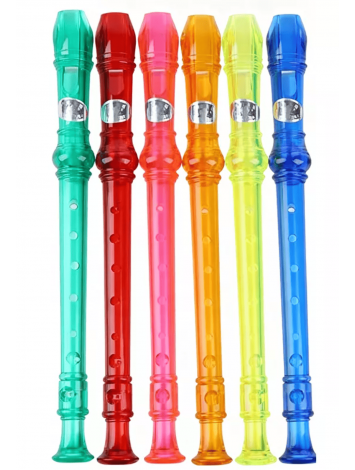 Flauta Dulce Soprano Matrix X-55T Transparente con Varilla de Limpieza Colores Surtidos – Importada